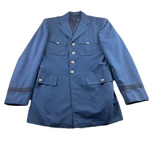 VINTAGE AIR FORCE SERVICE DRESS UNIFORM 38L BLUE COAT JACKET MILITARY USAF